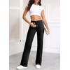 image:imageSidefeel Womens Wide Leg Jeans High Waisted Straight Denim PantsDark Black