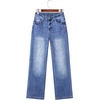 image:imageSidefeel Womens Wide Leg Jeans High Waisted Straight Denim PantsDark Blue