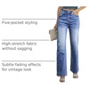 image:imageSidefeel Womens Wide Leg Jeans High Waisted Straight Denim PantsDark Blue