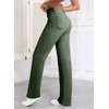 image:imageSidefeel Womens Wide Leg Jeans High Waisted Straight Denim PantsGreen
