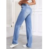 image:imageSidefeel Womens Wide Leg Jeans High Waisted Straight Denim PantsIceland Blue