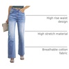 image:imageSidefeel Womens Wide Leg Jeans High Waisted Straight Denim PantsIceland Blue