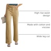 image:imageSidefeel Womens Wide Leg Jeans High Waisted Straight Denim PantsKhaki