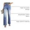 image:imageSidefeel Womens Wide Leg Jeans High Waisted Straight Denim PantsLight Blue