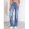 image:imageSidefeel Womens Wide Leg Jeans High Waisted Straight Denim PantsLight Blue
