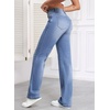 image:imageSidefeel Womens Wide Leg Jeans High Waisted Straight Denim PantsLight Blue