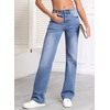 image:imageSidefeel Womens Wide Leg Jeans High Waisted Straight Denim PantsLight Blue