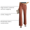 image:imageSidefeel Womens Wide Leg Jeans High Waisted Straight Denim PantsMineral Red
