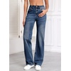 image:imageSidefeel Womens Wide Leg Jeans High Waisted Straight Denim PantsReal Teal
