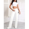 image:imageSidefeel Womens Wide Leg Jeans High Waisted Straight Denim PantsWhite