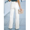 image:imageSidefeel Womens Wide Leg Jeans High Waisted Straight Denim PantsWhite