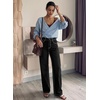 image:imageSidefeel Womens Wide Leg Jeans High Waisted Stretchy Jeans Denim PantsBlack