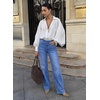 image:imageSidefeel Womens Wide Leg Jeans High Waisted Stretchy Jeans Denim PantsBlue