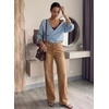 image:imageSidefeel Womens Wide Leg Jeans High Waisted Stretchy Jeans Denim PantsBrown