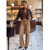 image:imageSidefeel Womens Wide Leg Jeans High Waisted Stretchy Jeans Denim PantsBrown