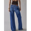 image:imageSidefeel Womens Wide Leg Jeans High Waisted Stretchy Jeans Denim PantsDark Blue