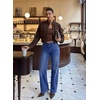 image:imageSidefeel Womens Wide Leg Jeans High Waisted Stretchy Jeans Denim PantsDark Blue
