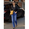 image:imageSidefeel Womens Wide Leg Jeans High Waisted Stretchy Jeans Denim PantsDark Blue