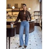image:imageSidefeel Womens Wide Leg Jeans High Waisted Stretchy Jeans Denim PantsLight Blue