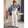 image:imageSidefeel Womens Wide Leg Jeans High Waisted Stretchy Jeans Denim PantsWhite
