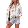 image:imageSidefeel Denim Shirt Women Button Down Printed Jean TopWhite