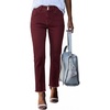 image:imageSidefeel Womens High Waisted Raw Hem Straight Leg JeansBurgundy