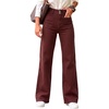 image:imageSidefeel Womens Wide Leg Jeans High Waisted Denim PantsBurgundy