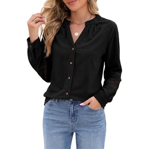image:imageSidefeel Corduroy Button Down Shirts for Women Long Sleeve TopsBlack
