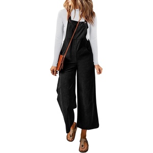 image:imageSidefeel Overalls for Women Casual Dressy Corduroy JumpsuitsBlack