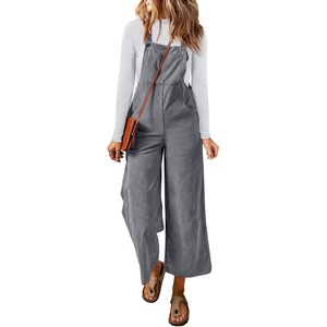 image:imageSidefeel Overalls for Women Casual Dressy Corduroy JumpsuitsGray
