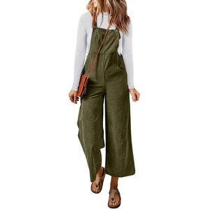 image:imageSidefeel Overalls for Women Casual Dressy Corduroy JumpsuitsGreen