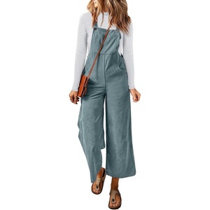 image:imageSidefeel Overalls for Women Casual Dressy Corduroy JumpsuitsMist Blue