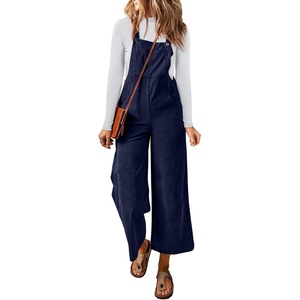 image:imageSidefeel Overalls for Women Casual Dressy Corduroy JumpsuitsNavy Blue