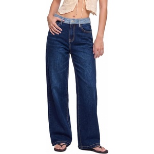 image:imageSidefeel Womens High Waisted Straight Leg Stretch JeansBluing