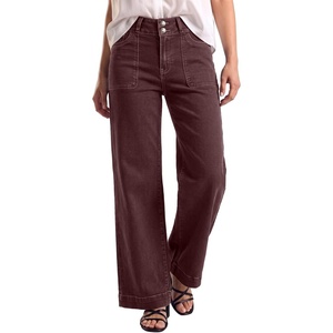 image:imageSidefeel Womens High Waisted Stretchy Straight Leg JeansChicory Coffee