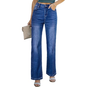 image:imageSidefeel Womens Wide Leg Jeans High Waisted Straight Denim PantsB Blue