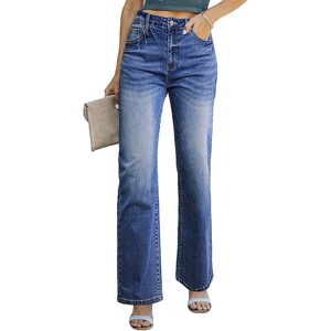 image:imageSidefeel Womens Wide Leg Jeans High Waisted Straight Denim PantsBluing