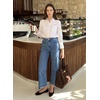 image:imageSidefeel Cropped Jeans for Women Wide Straight Leg Denim Stretch PantsA Sky Blue