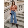image:imageSidefeel Cropped Jeans for Women Wide Straight Leg Denim Stretch PantsA Sky Blue