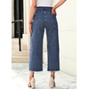 image:imageSidefeel Cropped Jeans for Women Wide Straight Leg Denim Stretch PantsA Sky Blue
