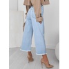 image:imageSidefeel Cropped Jeans for Women Wide Straight Leg Denim Stretch PantsB Sky Blue
