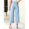 image:imageSidefeel Cropped Jeans for Women Wide Straight Leg Denim Stretch PantsB Sky Blue