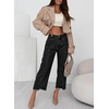 image:imageSidefeel Cropped Jeans for Women Wide Straight Leg Denim Stretch PantsBlack