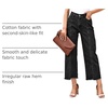 image:imageSidefeel Cropped Jeans for Women Wide Straight Leg Denim Stretch PantsBlack