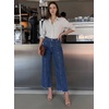 image:imageSidefeel Cropped Jeans for Women Wide Straight Leg Denim Stretch PantsBlue