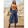 image:imageSidefeel Cropped Jeans for Women Wide Straight Leg Denim Stretch PantsBlue