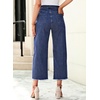 image:imageSidefeel Cropped Jeans for Women Wide Straight Leg Denim Stretch PantsBlue
