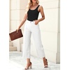 image:imageSidefeel Cropped Jeans for Women Wide Straight Leg Denim Stretch PantsWhite
