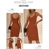image:imageSidefeel Womens Fall Dresses V Neck Ribbed Knit Tank Mini Date Night DressOrange