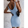 image:imageSidefeel Womens Fall Dresses V Neck Ribbed Knit Tank Mini Date Night DressSky Blue